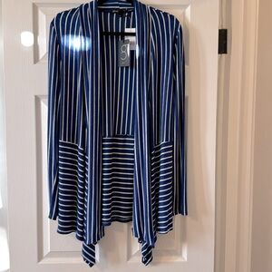 Gibson blue and white striped cardigan Size S NWT